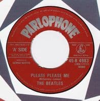 THE BEATLES Please Please Me Vinyl Record 7 Inch Parlophone 1983..